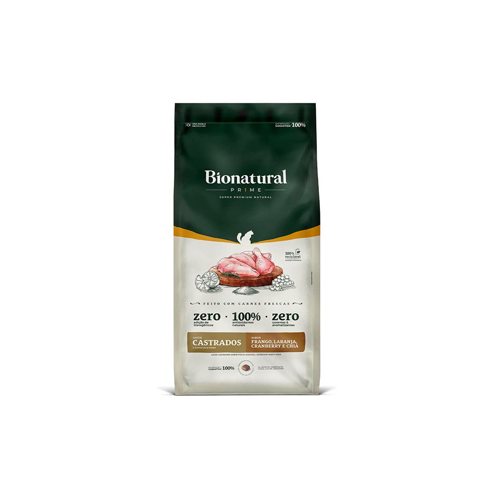 BIONATURAL GATOS CASTRADOS FRANGO 20KG 