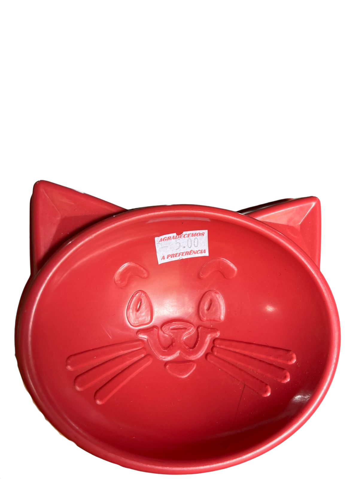 COMEDOURO CARA DE GATO 60ML VERMELHO