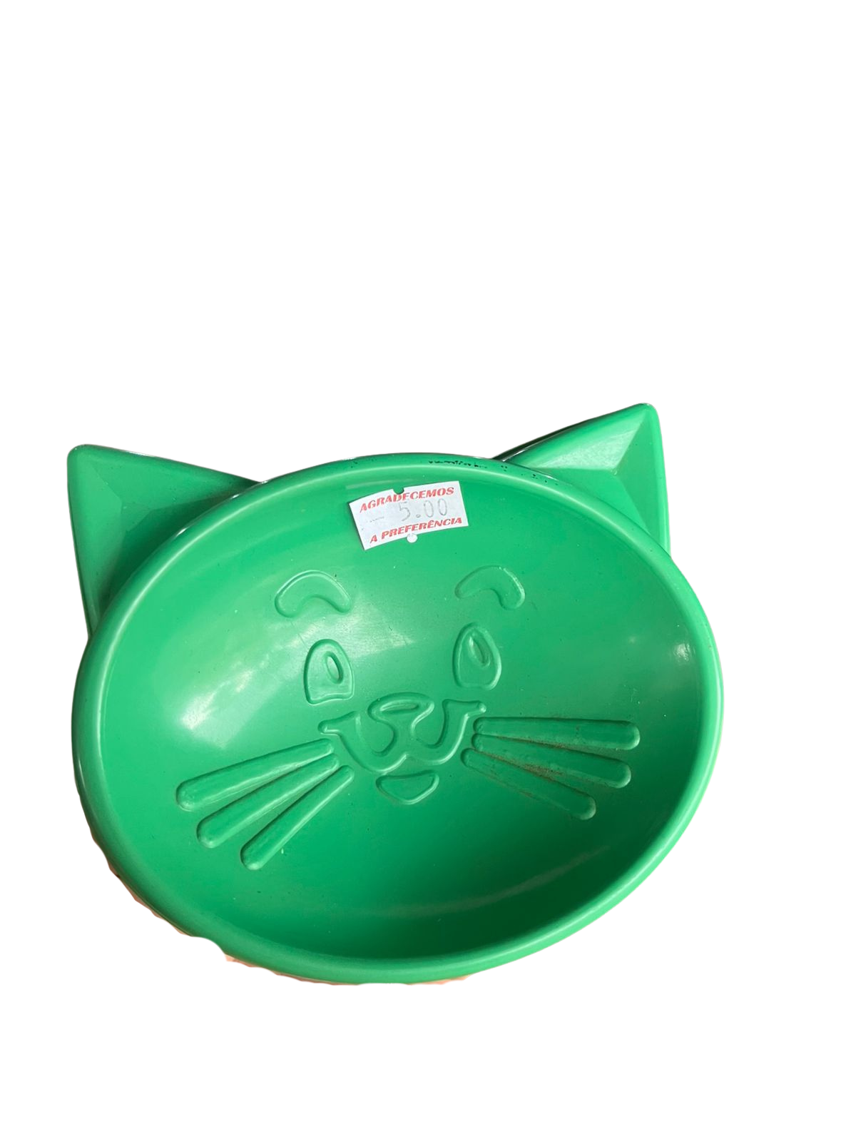 COMEDOURO CARA DE GATO 60ML VERDE
