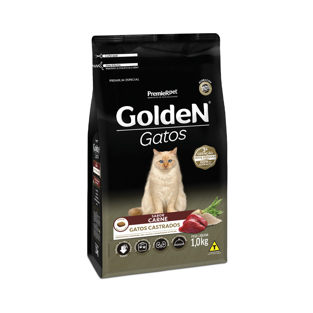 GOLDEN GATOS ADULTO CASTRADO CARNE 10,1KG