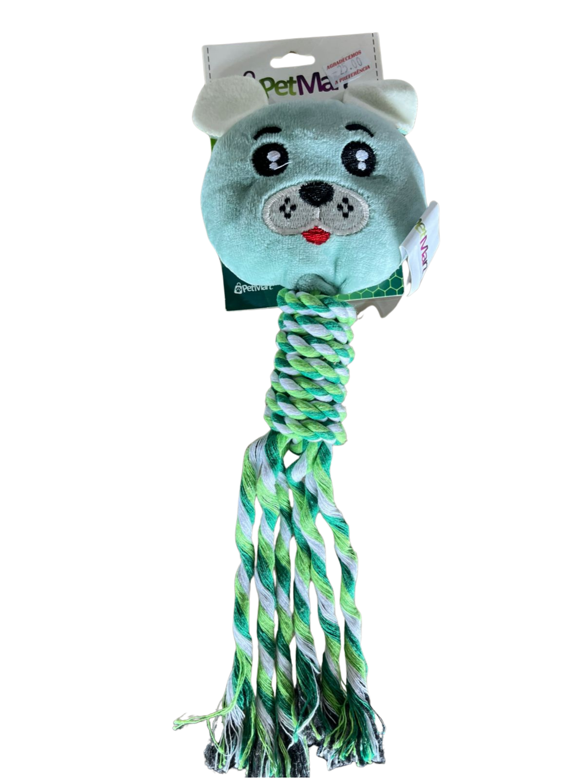 PELUCIA- CACHORRINHO VERDE C/ CORDA