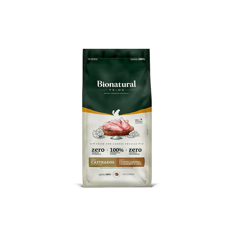 BIONATURAL GATOS CASTRADOS FRANGO 20KG 