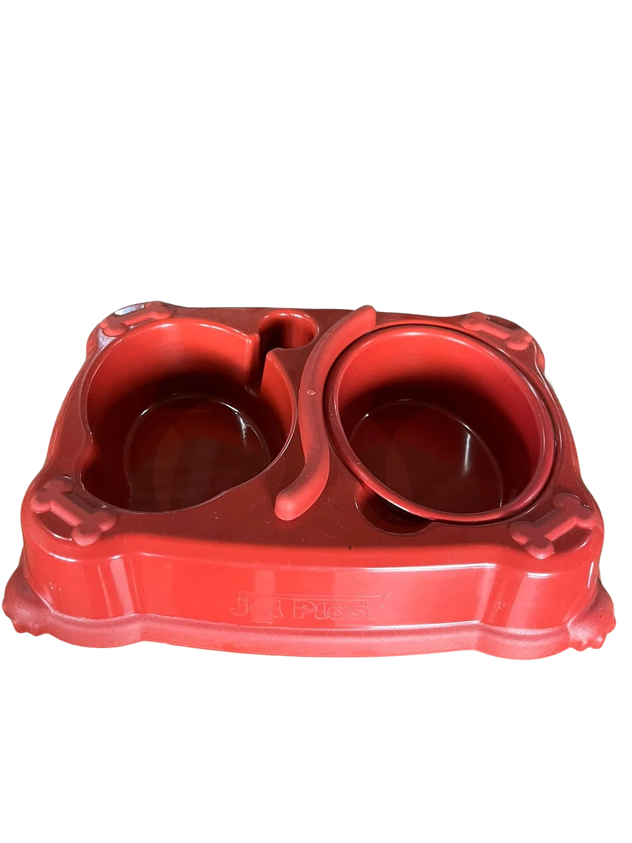 COM E BEB PLAST DUPLO PRIME 300ML VERMELHO