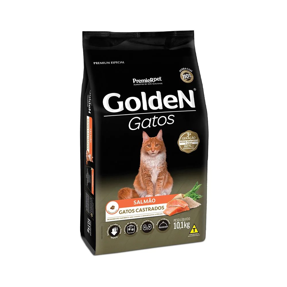GOLDEN GATOS ADULTO CASTRADO SALMAO 10,1KG